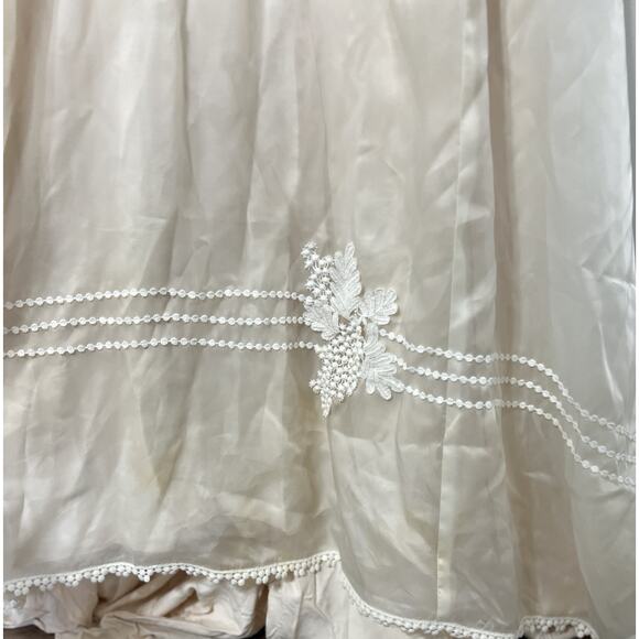 VTG 1970s Wedding Dress Empire Waist Sz Small High Neck Boho Ivory Hippie - Picture 8 of 16